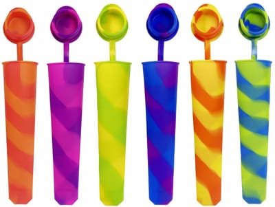 Dailygoods- Ijslollyvormen 6 stuks - Silicone - Voedselveilig - Herbruikbaar - Waterdicht - Camouflage 20 x 15 x 6 cm - Ijsvormpjes