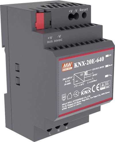 Mean Well KNX-20E-640 DIN-rail netvoeding 30 V/DC 640 mA 19.2 W Aantal uitgangen: 1 x Inhoud: 1 stuk(s)