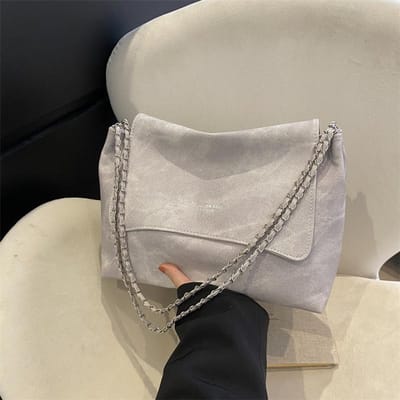 Nieuwe Trendy Schoudertas Lente Tas Dames Mode Tote Mode Dames Tas Grote Capaciteit Ketting Onderarmtas gray