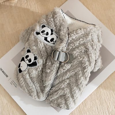 Herfst en Winter Pluche Vest Kleine Hondenkleding Kant Stickers Tractie Twee Voeten Hondenparka's Warme Huisdierenkleding Hondenjas Puppy XXL