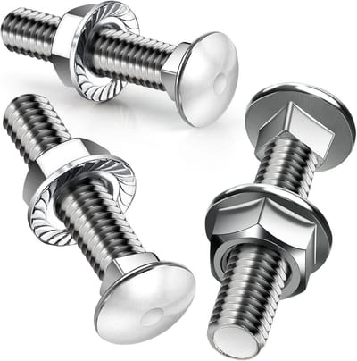 25 Pcs Lock Screws, M8 x 50 mm, Lock Screws, Stainless Steel, Flat Head Screws with Flange Nuts, M8 Nut, DIN 6923, Band Screws for Construction, Industrial Machinery, Home Decoration