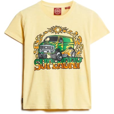 Superdry - T-shirt met neon motorprint en aansluitende pasvorm - Dames - T-shirts