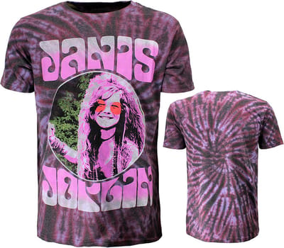 Janis Joplin Pink Shades Dip Dye T-Shirt - Officiële Merchandise - S