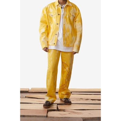 Daily Paper Yellow Karesh Pants Maat: XS | Wijde Broeken Outlet | Dames | Geel