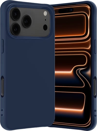 Hoes - Geschikt voor Apple iPhone 17 Pro Max / 18 Pro Max - Sterk & Shockproof - Hoesje Cover - Siliconen Case - Donkerblauw