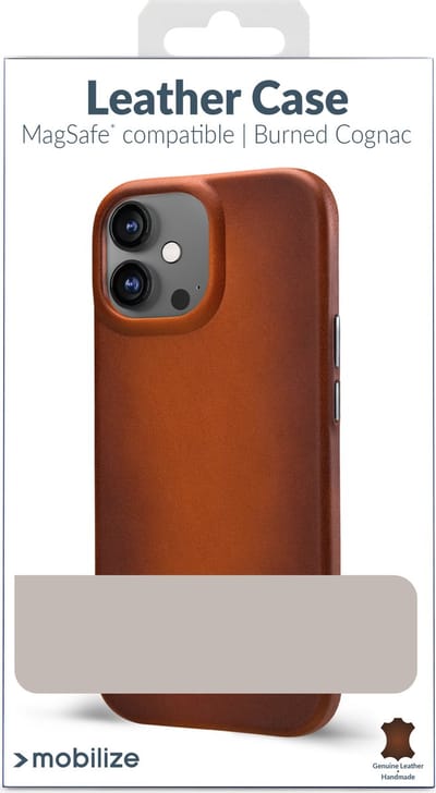 Mobilize Hoesje geschikt voor Apple iPhone 16 Plus MagSafe Telefoonhoesje Echt Leer | Mobilize Premium Backcover | Geschikt voor MagSafe | Geschikt voor Draadloos Opladen met Magnetische Ring | Geschikt voor MagSafe Case - Burned Cognac | Cognac