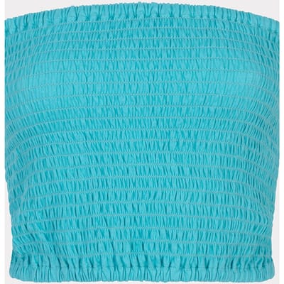 EsQualo Top Smock Bandeau Lagoon Maat: S | Mouwloze Tops Outlet | Dames | Blauw
