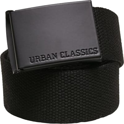 Urban Classics - Coloured Buckle Canvas Riem - S/M - Zwart