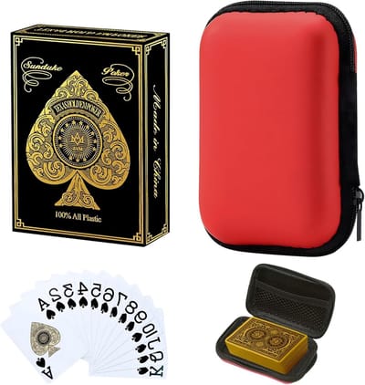 Waterdichte Speelkaarten - Jumbo Index Poker Deck met Grote Print voor Volwassenen, Professionele Kaartenset met Opbergdoos, Perfect als Cadeau voor Pokerliefhebbers