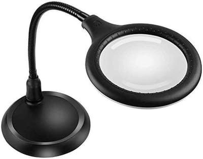 Vergrootglas Bureau - Loeplamp Bureau - Knutselen Hobby - Handenvrije Verlichting - 4.3 inch Lens - Zwart