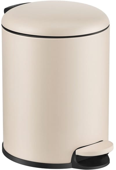 HÜSQ Slimbin Prullenbak 5 Liter - Soft-close Pedaalemmer - kleine Vuilnisbak voor Toilet, Badkamer, Keuken of Kantoor - Afvalbakje - soft beige