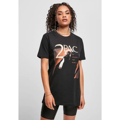 Mister Tee Tupac - Tupac Me Against The World Cover Dames Tshirt - S - Zwart