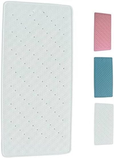 Antibacteriële Douchemat en Badmat - Antislip met Zuignappen - Veiligheidsmat 35 x 75 cm - Wit