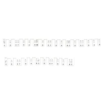Tapis de bloc-notes de musique pour clavier de Piano à 61 touches, Gel de silice amovible, étiquettes de notes pour clavier de Piano, doigts white