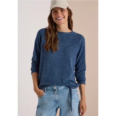 Shirt met lange mouwen, boothals en trekkoord