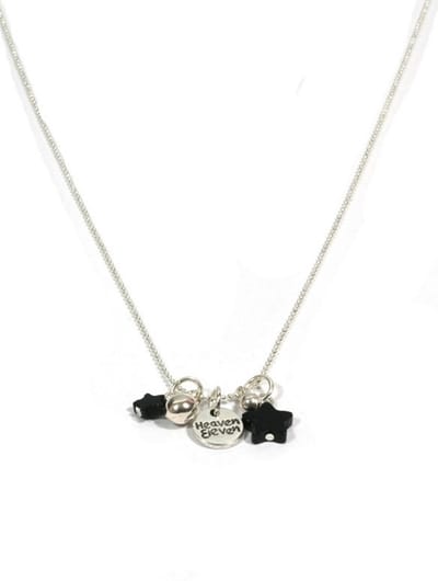 Heaven Eleven KIDS - Meisjes - ketting - ballchain - rvs - zwarte sterren - 60cm
