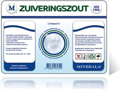 Minerala Zuiveringszout - Food Grade - 2,5 kg - Baking Soda - Natriumbicarbonaat - E500(ii) - Hersluitbare verpakking - Premium kwaliteit - Herkomst Europa - Bakken - schoonmaken - persoonlijke verzorging