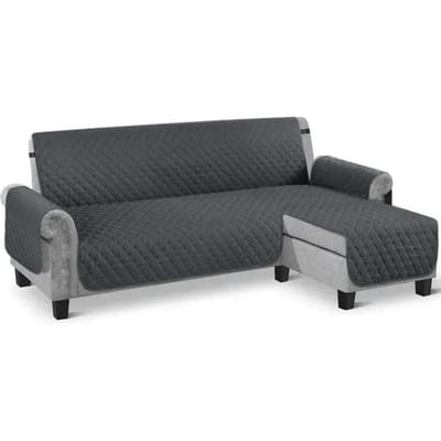 Housse de canapé d'angle imperméable Salon Universelle Forme en L Housse matelassée de canapé Housse unie Protecteur de canapé Protecteur de meubles S