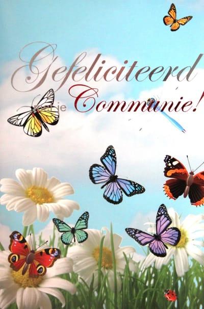 Luxe Wenskaart Communie - Art of Cards - 11,5x17cm - Dubbele Kaart - Met Envelop - Luxe Wens Kaart - Heilige Communie - Greeting Card - 1 Stuks - In Folie Apart Verpakt - Communion - Gemeinschaft - Gratis Verzonden - Hoge Afnamekortingen