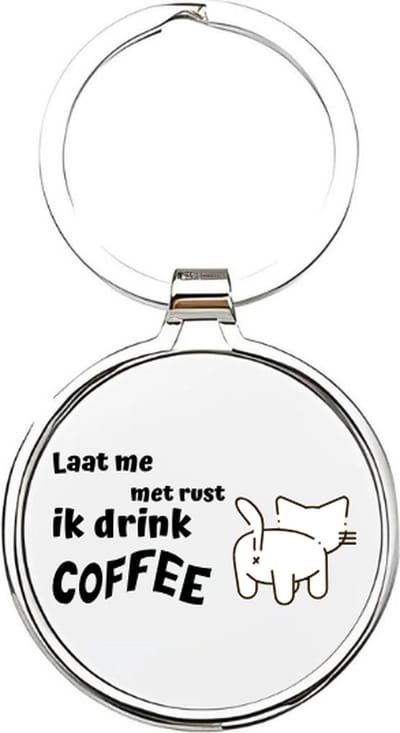 Akyol - laat me met rust, ik drink koffie Sleutelhanger - Koffie - koffieliefhebbers - koffie - koffiedrinkers - slapen - schattige sleutelhanger - slaapkop - sleutelhangers voor koffiedrinkers - 4 x 7,5 CM