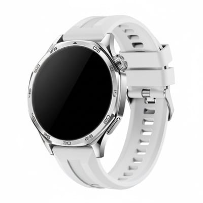 Siliconen bandje - geschikt voor Huawei Watch GT Runner 2 / GT 2(e) 46 mm / GT 3 / 4 / 5 (Pro) 46 mm / Watch 3 (Pro) / Watch 4 (Pro) / GT 6 (PRO) 46mm - riggel - wit