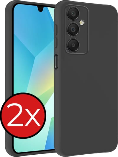 Hoesje - 2 Stuks - Geschikt voor Samsung Galaxy A16 - Sterk & Shockproof - Telefoonhoes - Back Cover - Case Siliconen - Telefoon Hoes - Zwart
