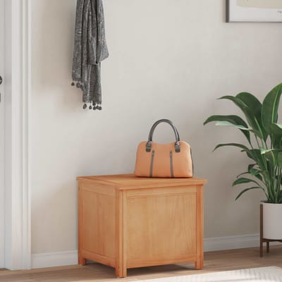 vidaXL - Opbergbox - met - opslag - 50 - x - 45 - x - 45 - cm - Massief - Eikenhout