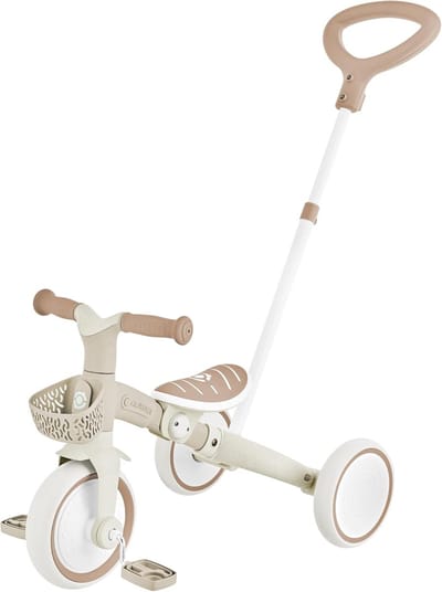 Kindervoertuig 3-in-1 - Driewieler Loopfiets - Ontwikkeling Spelen - Gemaakt van Gerecycled Materiaal - 845 cm Hoog - Taupe