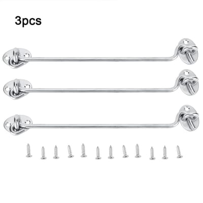3 STUKS 10 inch Kajuit Privacy Haak Oog Vergrendeling RVS Massief Poorthaken Overval voor Raam