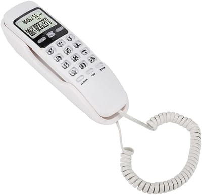 Vaste Telefoon - Wandtelefoon Bureautelefoon - Thuisgebruik Kantoor - Dubbel Nummerherkenning - LCD Display - Wit