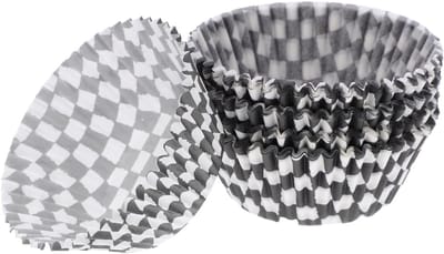 100 Stuks Muffinvormpjes Papieren Cupcake Liners Vetbestendig Zwart Witte Ruit Voor Muffins, Taarten en Snoep - Bakaccessoires voor Thuis en Bakkerij
