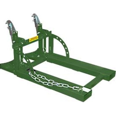 Bauer Vatenheffer RS 60-II, voor vorkheftruck, 2x 60 l vaten, L 1050 x B 650 x H 460 mm, tot 200 kg, staal, reseda groen