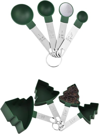 Meetset voor lepels en kopjes, meetset voor keuken, Kerstmis, keuken, 1, voor, eetkamer, bar, vloeibare en ingrediënten, koken