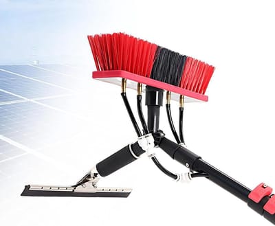 Telescoopborstel Zonnepanelen - Schoonmaaksteel Glas - Hoge Oppervlakken Reinigen - Ultralichte Carbon Fiber Steel - 9 Meter - Zwart