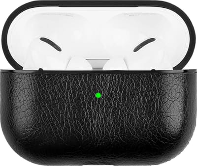 YPCd® Geschikt voor Apple AirPods Pro Hoesje - Zwart - PU leer Hard Case