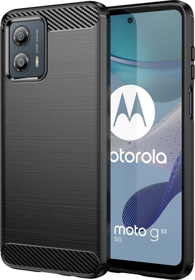 Coverup Hoesje - Geschikt voor Motorola Moto G53 Hoesje - Coverup Armor Brushed TPU Back Cover - Zwart