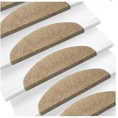 Linkforu - Trapmatten - Zelfklevend Tapijt Traptreden – Trapbekleding - Halfrond Tapijt – met Geluidsisolatie - 15 stuks – 65x21 cm