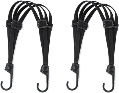 Snelbinders - 2stuks - Snelbinders Fiets Universeel - Helmriemen - Intrekbaar - Bagagebinder - Spanelastiek - Bagageriemen - Geschikt voor Motor, Fiets, Scooter en E-bike - 60cm - Zwart