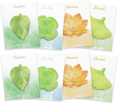 Dailygoods- Notitieblaadjes 240-delige set - Zelfklevende notities - Bladmotieven - Kantoor/school - Lichtgekleurde notitieblokken - 11,5 x 9 cm - Notitieblok