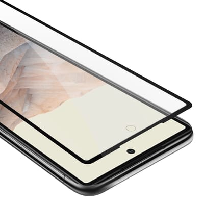 Cadorabo Screenprotector geschikt voor Google PIXEL 6 Volledig scherm pantserfolie Beschermfolie in TRANSPARANT met ZWART - Gehard (Tempered) display beschermglas in 9H hardheid met 3D Touch
