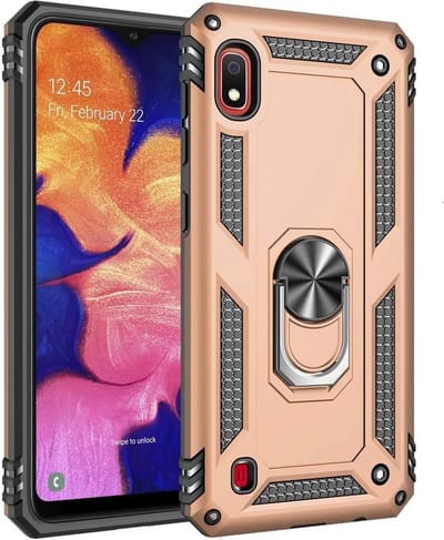 Anti-Shock Hybrid Ring Armor Hoesje Geschikt voor: Samsung Galaxy A10 - goud