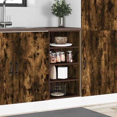 vidaXL - Onderkast - Riga - 40x44,5x81,5 - cm - bewerkt - hout - gerookt - eikenkleurig