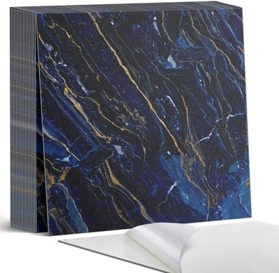 Coloray Plaktegels - Abstract marmerpatroon Zelfklevende Tegels - 20 cm x 20 cm - Marine Plaktegels - 20 stuks - Vierkant PVC Tegels - Plaktegels Badkamer - Plaktegels Vloer - Vinyltegels Vloer Zelfklevend - Wandtegel Zelfklevend