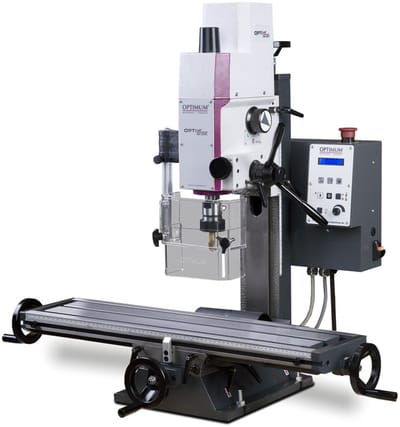 Boorfreesmachine X 480 mm Y 175 mm Z 210 mm MK2/M10 0,75 kW 230V lange tafel met accessoires Optimill