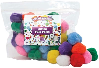 Colorations gekleurde pompons knutselen 5cm 50 stuks multi kleuren.