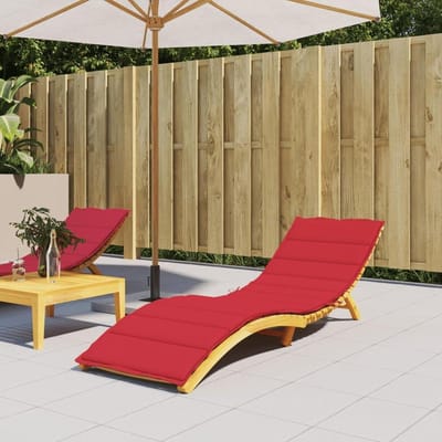 Ligstoelkussen - Tuinkussen Zitkussen - Buiten Ontspannen - Waterdicht Oxford Stof - 200x60 cm - Rood