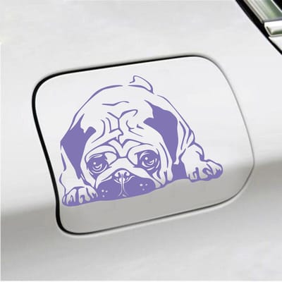 Bumpersticker - Hond - 11,6 X 16 - Paars