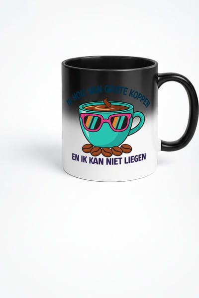 Ik Hou Van Grote Koppen Magic Mok - Zwart - Craft Express
