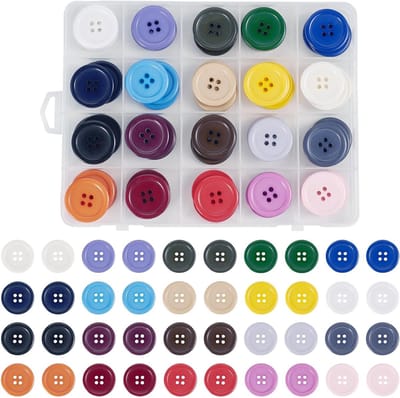80 Stuks 4-Gat Hars Knopen 25mm Kleurrijke Platte Ronde Naai- en Ambachtsknopen voor DIY Sieraden en Breiwerk