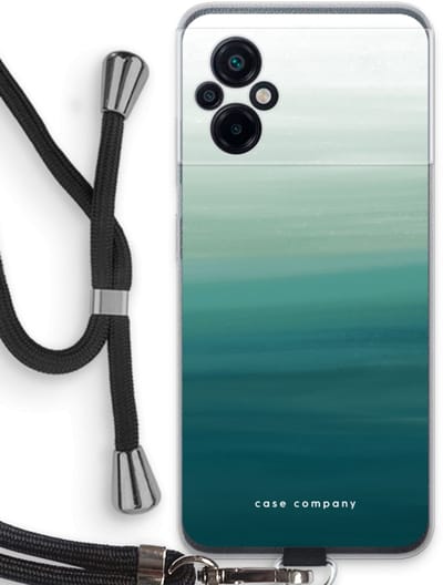 Case Company® - Hoesje met koord geschikt voor Xiaomi Poco M5 hoesje met Koord - Ocean - Telefoonhoesje met Zwart Koord - Bescherming aan alle Kanten en Over de Schermrand